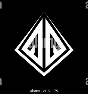 QQ-Logo Buchstaben Monogramm mit prisma Form Design Vorlage Vektor-Symbol modern Stock Vektor