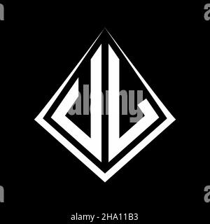 UL Logo Buchstaben Monogramm mit prisma Form Design Vorlage Vektor-Symbol modern Stock Vektor