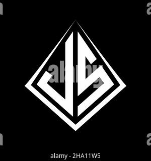 JS Logo Buchstaben Monogramm mit prisma Form Design Vorlage Vektor-Symbol modern Stock Vektor