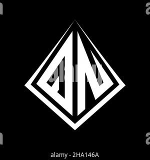 QN-Logo Buchstaben Monogramm mit prisma Form Design Vorlage Vektor-Symbol modern Stock Vektor