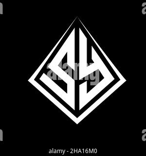 SY Logo Buchstaben Monogramm mit prisma Form Design Vorlage Vektor-Symbol modern Stock Vektor