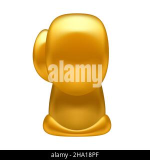 Gold Boxing Glove Symbol isoliert auf weißem Hintergrund Stock Vektor