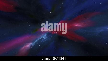 3D Abbildung des Hintergrunds des Weltraumnebels der Galaxie Stockfoto