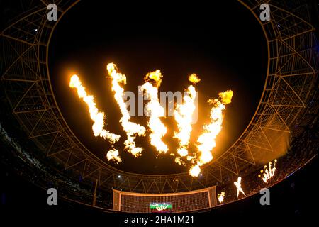 LONDON, GBR. DEZ 9th London Stadium im Rahmen des UEFA Europa League-Spiels zwischen West Ham United und Dinamo Zagreb am Donnerstag, dem 9th. Dezember 2021, im London Stadium, Stratford. (Kredit: Federico Maranesi | MI Nachrichten) Kredit: MI Nachrichten & Sport /Alamy Live Nachrichten Stockfoto