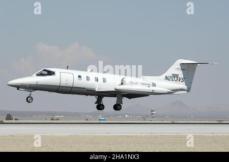 CALSPAN Learjet landet auf der Edwards Air Force Base in Kalifornien Stockfoto