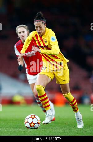 London, Großbritannien. 01st. Februar 2018. London, Großbritannien, 09. DEZEMBER: Kheira Hamraoui vom FC Barcelona Femeni während der Champions League der Frauen Gruppe C zwischen Arsenal Women und Barcelona Femenino im Emirates Stadium, Crawly am 09th. Dezember 2021 Credit: Action Foto Sport/Alamy Live News Stockfoto