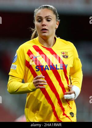 London, Großbritannien. 01st. Februar 2018. London, Großbritannien, 09. DEZEMBER:Lieke Martens vom FC Barcelona Femeni während der Champions League der Frauen Gruppe C zwischen Arsenal Women und Barcelona Femenino im Emirates Stadium, Crawly am 09th. Dezember 2021 Credit: Action Foto Sport/Alamy Live News Stockfoto