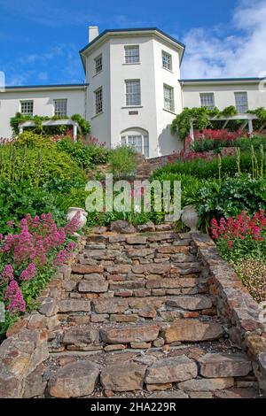 The Woodbridge, ein Herrenhaus, das 1825 am Ufer des Flusses Derwent in New Norfolk erbaut wurde Stockfoto