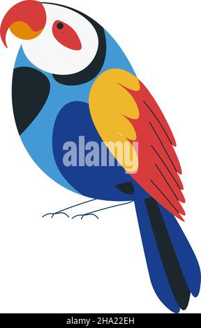 Wellensittich oder farbenfroher Sittich-Papagei Stock Vektor