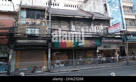 Historische Gebäude Charoen Krung Road Bang Rak Bangkok Thailand Stockfoto