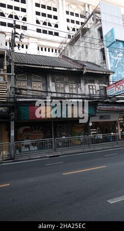 Historische Gebäude Charoen Krung Road Bang Rak Bangkok Thailand Stockfoto