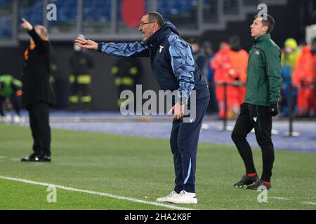 Rom, Italien. 09th Dez 2021. Maurizio Sarri Trainer (SS Lazio) während des Fußballspiels der UEFA Europa League zwischen SS Lazio und Galatasaray am 09. Dezember 2021 im Olympiastadion in Rom. Kredit: Unabhängige Fotoagentur/Alamy Live Nachrichten Stockfoto