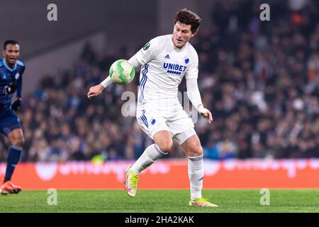 Kopenhagen, Dänemark. 09th Dez 2021. Jonas Wind (23) vom FC Kopenhagen während des UEFA Europa Conference League-Spiels zwischen dem FC Kopenhagen und Slovan Bratislava im Park in Kopenhagen. (Foto: Gonzales Photo/Alamy Live News Stockfoto