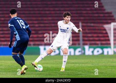 Kopenhagen, Dänemark. 09th Dez 2021. Jonas Wind (23) vom FC Kopenhagen während des UEFA Europa Conference League-Spiels zwischen dem FC Kopenhagen und Slovan Bratislava im Park in Kopenhagen. (Foto: Gonzales Photo/Alamy Live News Stockfoto