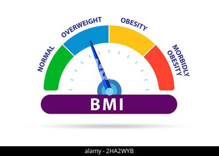 Konzept des BMI - Body-Mass-Index Stockfoto