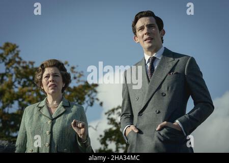 The Crown TV Series (2016-) UK / USA erstellt von Peter Morgan 2020 Staffel 4, Folge 9 : Avalanche Regie: Jessica Hobbs Olivia Colman, Josh O'Connor Stockfoto