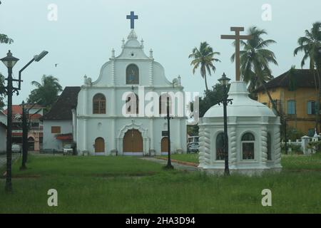 Portugiesische Kolonialkirche unserer Lieben Frau der Hoffnung, Nossa Senhora de Esperanca auf Vypeen Island, Kochi, Kerala, Indien Stockfoto