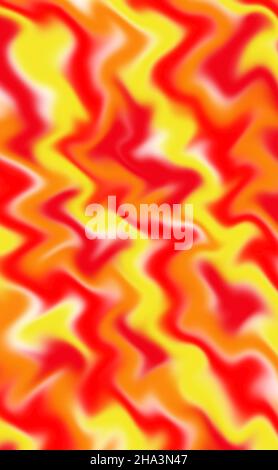 Illustration von lebhaften orangefarbenen und gelben Wellenlinien für abstrakten Hintergrund Stockfoto