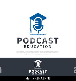 Educational Podcast Vektor Logo Kleid Hut Icon,Universität,Symbol,Symbol Stock Vektor