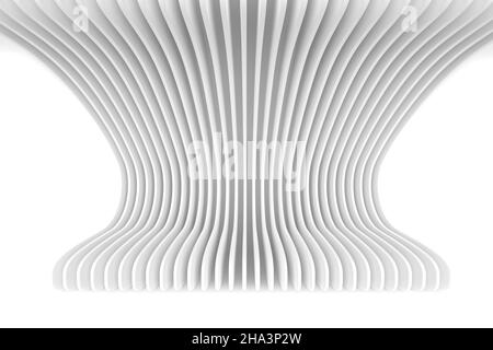 Abstrakter geometrischer Hintergrund. 3D Darstellung von weißen Kurven Stockfoto