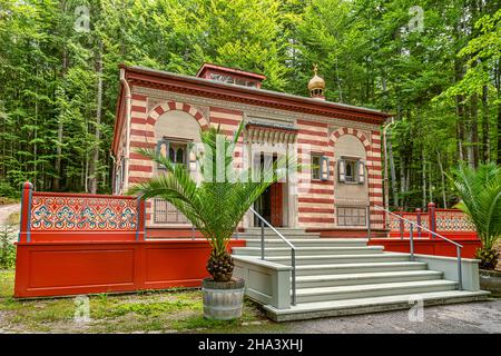 Marokkanisches Haus im Park von Schloss Linderhof, Ettal, Bayern, Deutschland Stockfoto