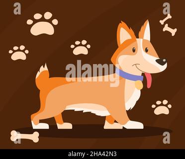 Cute Corgi Hundekonzept Stock Vektor
