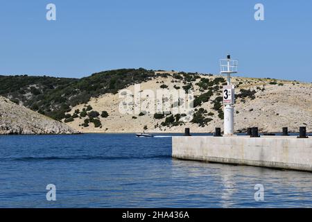 Segeln durch die kroatischen Inseln, Krk, Rab, Sveti grgur, Prvic. Adria, Kroatien, Balkan, Europa. Stockfoto