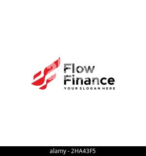 Flaches, farbenfrohes DESIGN MIT „FLOW FINANCE“-Brustaufdruck Stock Vektor