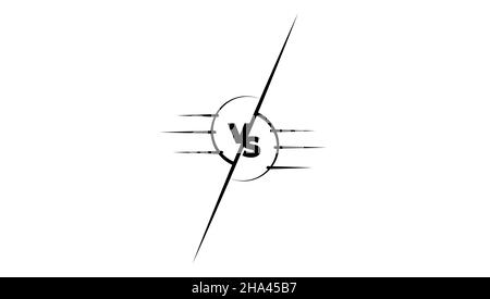 VS Buchstaben für Sportwettkämpfe. Bildschirm „Gegen den Kampf“. Game Fight Hintergrund. Vektor schwarz-weiß eps Illustration Stock Vektor