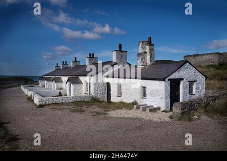 Großbritannien, Wales, Anglesey, Llanddwyn Island, Ynys Llanddwyn, Pilots’ Cottages Stockfoto