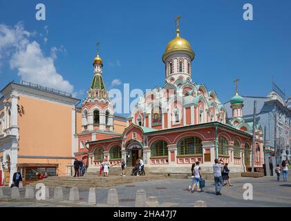 Kasan-Kathedrale auf dem Roten Platz in Moskau, Krasnaja ploscad, Moskwa, Moskau-Wolga-Kanal, Russland, Europa Stockfoto