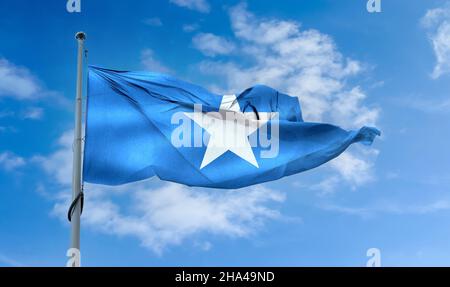 3D-Illustration einer Somalia-Flagge - realistisch winkende Stoffflagge. Stockfoto