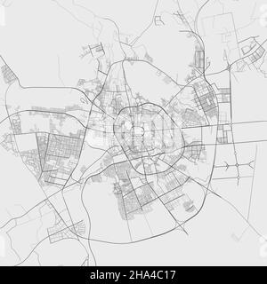 Medina Vektorkarte. Detaillierte Karte des Verwaltungsgebiets der Stadt Medina. Stadtbild-Panorama. Lizenzfreie Vektorgrafik. Übersichtskarte mit Autobahnen, s Stock Vektor