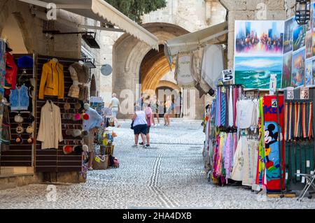 09 15 2021 Rhodos Grecce Altstadt der Stadt Rhodos Markt Stockfoto