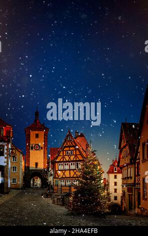 Winter in rothenburg ob der tauber, deutschland Stockfoto