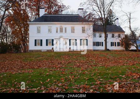 Das im georgischen Stil gehaltene Ford Mansion war von Dezember 1779 bis Juni 1780 während des amerikanischen Revolutionskrieges das Hauptquartier von George Washington.Morristown.New Jersey.USA Stockfoto