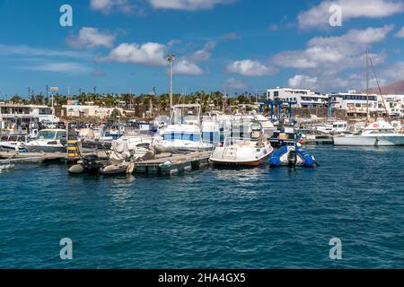 Hafen von playa blanca, lanzarote, Kanaren, kanarische Inseln, spanien, europa Stockfoto