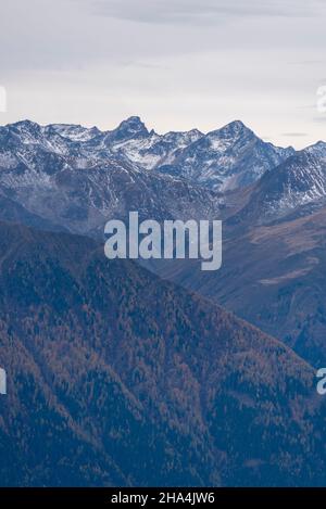 Blick vom seefelder joch auf die alpen,seefeld,tirol,österreich Stockfoto