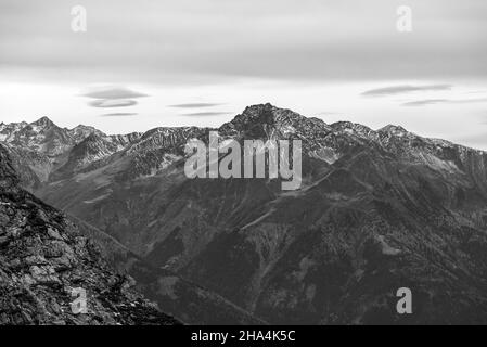 Blick von der seefelder spitze auf die alpen,seefeld,tirol,österreich Stockfoto