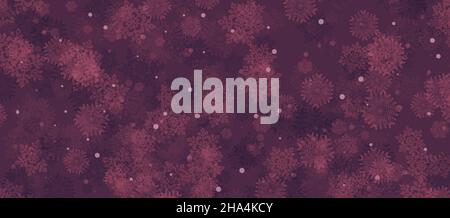 Schönes weihnachtsbanner mit Schneeflocken. Frohe Weihnachten und ein Grußbanner zum guten Rutsch ins neue Jahr Stockfoto