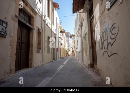 Besuch der alten charmanten Stadt rethymno. kreta Insel, griechenland. Ein schönes Dorf am Mittelmeer mit historischen Gebäuden und einem schönen Hafen Stockfoto