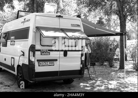 Impressionen vom Campingplatz tahiti bei Comaccio in der emilia-romagna, italien Stockfoto