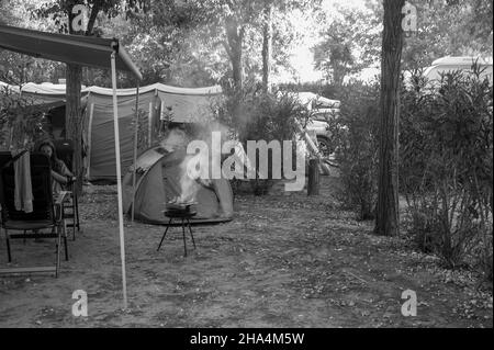 Impressionen vom Campingplatz tahiti bei Comaccio in der emilia-romagna, italien Stockfoto