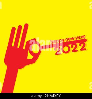 „Happy New Year 2022“-Poster Stock Vektor