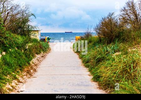 Weg zum Strand in timmendorf auf der Insel poel Stockfoto