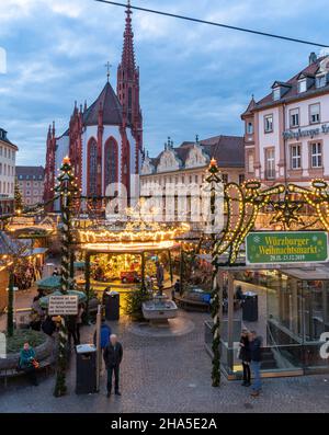 weihnachtsmarkt in würzburg, franken, bayern, deutschland Stockfoto