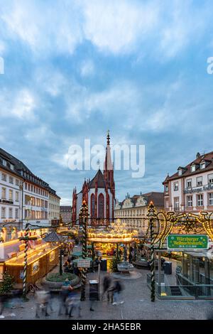 weihnachtsmarkt in würzburg, franken, bayern, deutschland Stockfoto