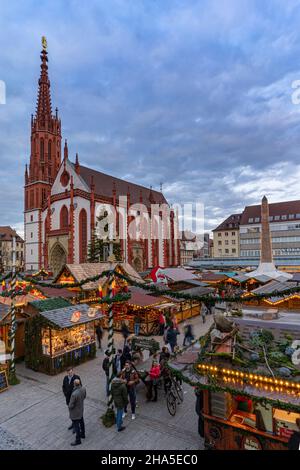 weihnachtsmarkt in würzburg, franken, bayern, deutschland Stockfoto