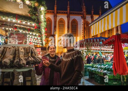 weihnachtsmarkt in würzburg, franken, bayern, deutschland Stockfoto