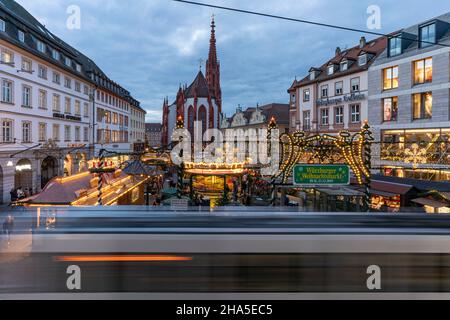 weihnachtsmarkt in würzburg, franken, bayern, deutschland Stockfoto